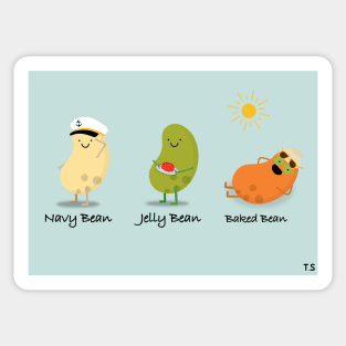 Bean Characters , Baked, Navy and Jelly bean Sticker